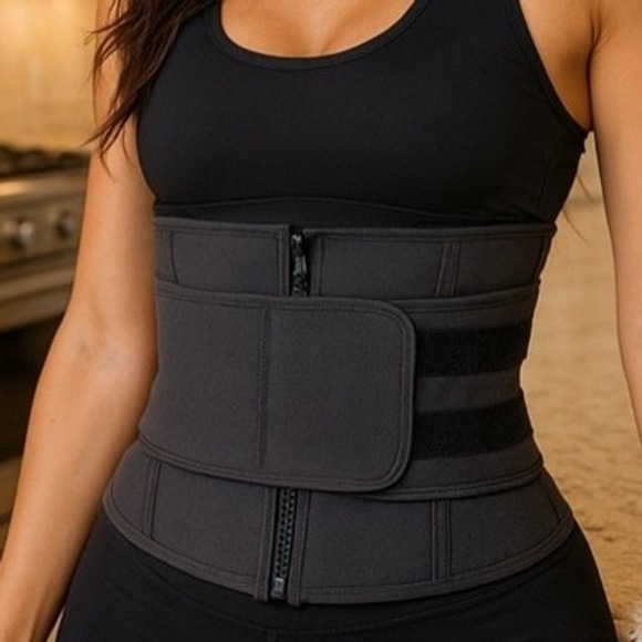 NWOT Nebility Womens Black Waist Trainer Corset Medium Full Zip Corset Shaper - Picture 1 of 6
